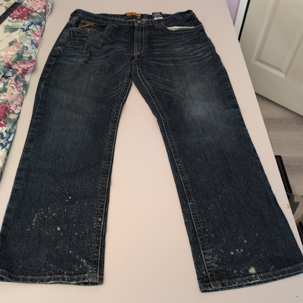 Ariat Rebar Low Rise Boot Men's Indigo Jeans 36x32